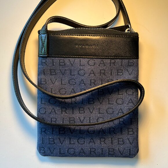 Bvlgari Logo Mania Canvas Crossbody/Shoulder Bag